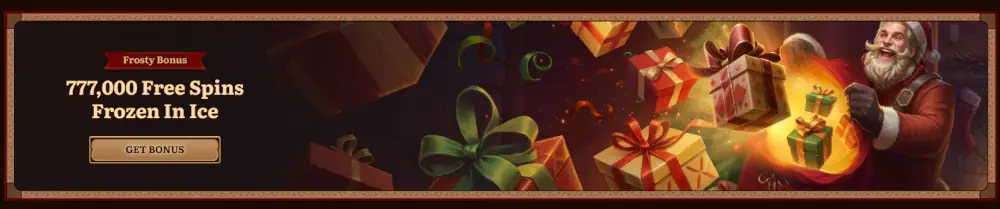 Dzikie Robin Mroźny Bonus promocja świąteczna oferująca 777 000 darmowych spinów